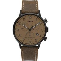 天美时(TIMEX)Waterbury系列 经典计时 40mm表盘 复古皮革表带腕表 Moss Brown ONE SIZE