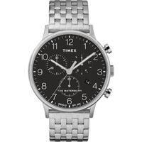 天美时(TIMEX)Waterbury系列 男士手表 经典计时 40mm表盘 不锈钢表壳手链腕表 Silver-ton ONE SIZE