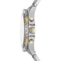 Fossil 化石 男士手表 石英机芯计时码表 Garrett不锈钢手链腕表 44mm表盘 Two Tone ONE SIZE