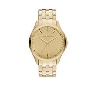 阿玛尼（ARMANI EXCHANGE）男士手表三针石英机芯不锈钢钻石装饰时标腕表46mm Gold One Size