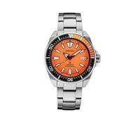 精工(Seiko)男士手表自动机械机芯SRPC07不锈钢表链44mm橙色动感表盘防水200m可潜水 Silver One Size