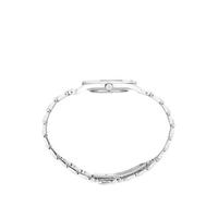精工(Seiko)女士手表石英机芯银色不锈钢表链32mm蓝色两针表盘防水50m精致干练商务腕表 Silver One Size