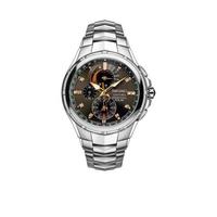 精工(Seiko)男士石英光动能手表Coutura系列不锈钢表链44mm镶钻多功能表盘防水100m Silver One Size