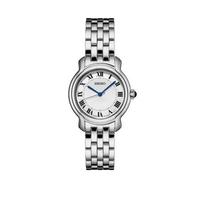 精工(Seiko)女士手表石英机芯SRZ519银色不锈钢表链29mm蓝色指针罗马数字表盘防水50m Silver One Size