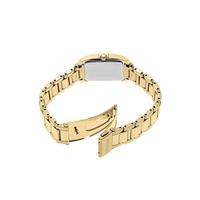 精工(Seiko)女士石英机芯太阳能手表SUP378金色不锈钢表链24mm镶钻方形两针表盘防水30m Gold One Size