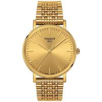 天梭(TISSOT)男士手表瑞士石英机芯不锈钢表带珠宝扣金色简约圆表盘38mm时尚腕表防水30m Gold ONE SIZE