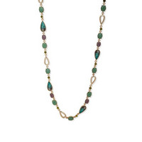 安妮克莱因（ANNE KLEIN）女士不规则绿松石项链 42英寸珠宝扣 轻奢优雅饰品 Turquoise One Size Fits All