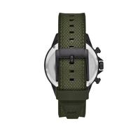 Michael Kors/MK 男士手表Gage系列计时码表数字索引橄榄色有机硅尼龙镶嵌手表45mm Black One Size