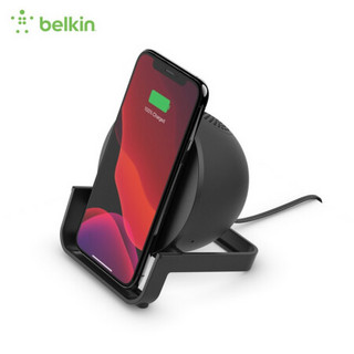贝尔金（BELKIN）新款10W立式无线充电器蓝牙音箱二合一iPhone12/11Pro/XS/8/SE华为小米三星QI认证手机 黑色