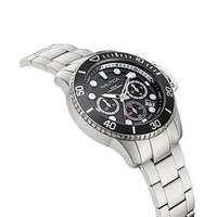 诺帝卡(NAUTICA)男士太阳能手表100米防水不锈钢表带腕表45mm夜光指针和刻度 Silver ONE SIZE