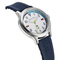 诺帝卡(NAUTICA)海军风男士手表50米防水硅胶表带数字时标时尚腕表 43mm Navy ONE SIZE