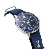 诺帝卡(NAUTICA)男士海军风手表50米防水织物防滑表带腕表夜光指针43mm Navy ONE SIZE
