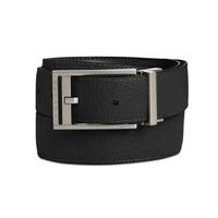 Calvin Klein CK男士腰带 经典休闲风双面皮革缝制腰带纹理搭扣32mm宽度 Black 36