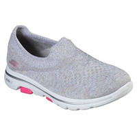 SKECHERS斯凯奇女鞋透气单鞋一脚蹬织物休闲鞋15943 GRAY/MULTI 12