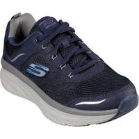 SKECHERS斯凯奇男士运动鞋低帮系带飞织网面休闲鞋厚底缓震耐磨轻质舒适跑鞋时尚旅游鞋885000 Navy/Gray 12/46码