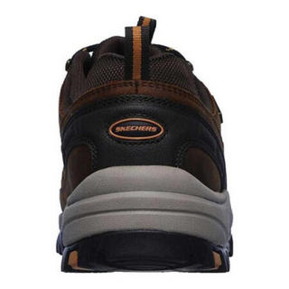 SKECHERS斯凯奇男士运动鞋低帮系带拼色宽松型远足鞋缓震耐磨舒适透气徒步鞋869445 Brown 10.5/44