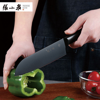 张小泉墨系列不锈钢家用小厨刀多功能刀175黑刀D12393300