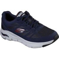 SKECHERS斯凯奇男士运动鞋低帮系带飞织网面休闲鞋缓震耐磨轻质舒适跑鞋时尚旅游鞋886620 Navy/Red 7/39.5码