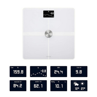 Withings Body+ 智能数字体重秤 营养追踪 自动数据同步 全面身体分析 白色