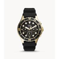 Fossil化石男士手表计时码表硅胶表带100米防水46mm表盘FS5729 Gold os