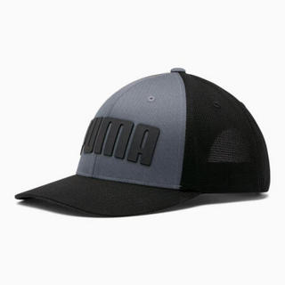 PUMA彪马男女平檐遮阳帽棒球帽Logo徽标拼色运动帽可调节856194 BLACK/GREY OSFA