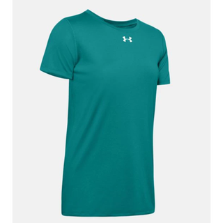 安德玛（Under Armour）女士短袖夏季速干套头圆领舒适透气休闲T恤宽松运动上衣1305510 Coastal Teal/White 3XL(适合胸围122-126cm)