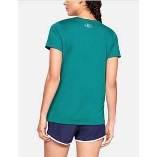 安德玛（Under Armour）女士短袖夏季速干套头圆领舒适透气休闲T恤宽松运动上衣1305510 Coastal Teal/White 3XL(适合胸围122-126cm)