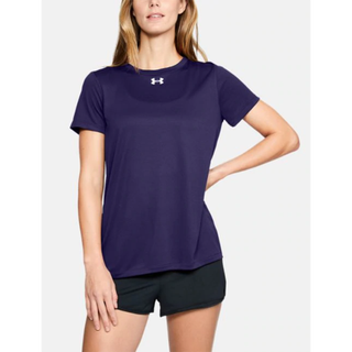 安德玛（Under Armour）女士短袖夏季速干套头圆领舒适透气休闲T恤宽松运动上衣1305510 Purple/White XXL(适合胸围114-118cm)
