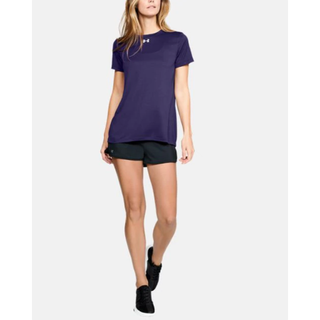 安德玛（Under Armour）女士短袖夏季速干套头圆领舒适透气休闲T恤宽松运动上衣1305510 Purple/White XXL(适合胸围114-118cm)