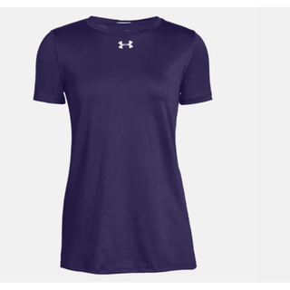 安德玛（Under Armour）女士短袖夏季速干套头圆领舒适透气休闲T恤宽松运动上衣1305510 Purple/White XXL(适合胸围114-118cm)