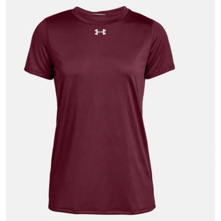 安德玛（Under Armour）女士短袖夏季速干套头圆领舒适透气休闲T恤宽松运动上衣1305510 Cardinal/White XL(适合胸围106-110cm)
