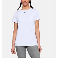 安德玛(Under Armour)女士短袖夏季速干套头圆领舒适透气休闲T恤宽松运动上衣1305510 White/Graphite 3XL(适合胸围122-126cm)