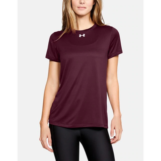 安德玛（Under Armour）女士短袖夏季速干套头圆领舒适透气休闲T恤宽松运动上衣1305510 Maroon/White MD(适合胸围92-95cm)