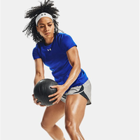 安德玛(Under Armour)女士短袖夏季速干套头圆领舒适透气休闲T恤宽松运动上衣1305510 Royal/White LG(适合胸围99-103cm)