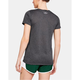 安德玛（Under Armour）女士短袖夏季速干套头圆领舒适透气休闲T恤宽松运动上衣1305510 Carbon Heather/White XS(适合胸围82-85cm)