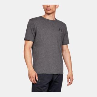 安德玛（Under Armour）男士夏季圆领套头舒适速干休闲T恤短袖宽松运动上衣1326799 Charcoal Medium Heather XL