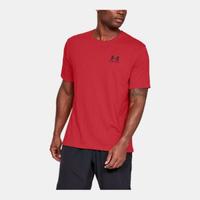安德玛(Under Armour)男士夏季圆领套头舒适速干休闲T恤短袖宽松运动上衣1326799 Red SM