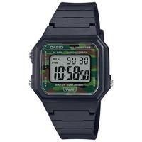 卡西欧（Casio）男士手表石英机芯50米防水计时码表黑色树脂表带迷彩元素腕表41mm Green os