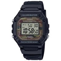 卡西欧(Casio)男士方形手表石英机芯50米防水数字黑色树脂表带腕表43.2mmx43.2mm Brown os