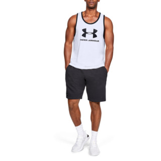 安德玛官方UA Sportstyle Logo男子运动背心Under Armour1329589 白色100 3XL