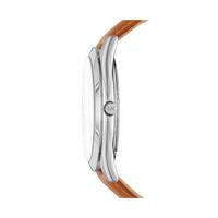 Michael Kors/MK男士手表超薄棕色皮革表带商务休闲腕表44mm Silver os