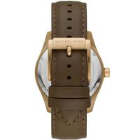 Michael Kors/MK 男士手表50M防水Layton橄榄色皮革表带腕表44mm Olive os