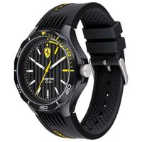 Ferrari 法拉利男士手表石英机芯硅胶表带夜光指针个性44mm表盘防水50m Black No Size