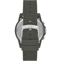 阿玛尼(ARMANI EXCHANGE)男士石英手表硅胶表带精致计时日期44mm表盘防水30m Army Green os