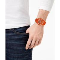 阿玛尼(ARMANI EXCHANGE)男士石英手表硅胶表带时尚三眼日期44mm表盘防水30m Orange os