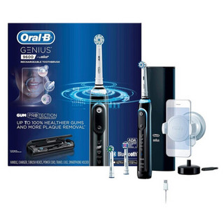 欧乐B（ORAL-B）9600电动牙刷 带3个黑色刷头 6种清洁模式 蓝牙连接手机 面部识别实时反馈