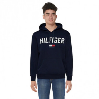 Tommy HILFIGER汤米连帽卫衣大logo基本套头打底春秋JXPullov Sport Grey Heather S