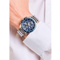 精工(Seiko)男士手表 计时码表 日本石英机芯 商务休闲 银色钢链腕表 44mm表盘 夜光指针