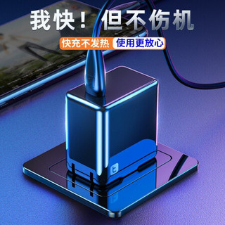 图拉斯苹果快充套装手机20W充电器PD头iPhone12 Pro Max11/mini/X8线充插头 充电器+1.2米快充线