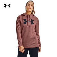 安德玛官方UA Big Logo女子抓绒连帽运动卫衣Under Armour1360295 红色688 S